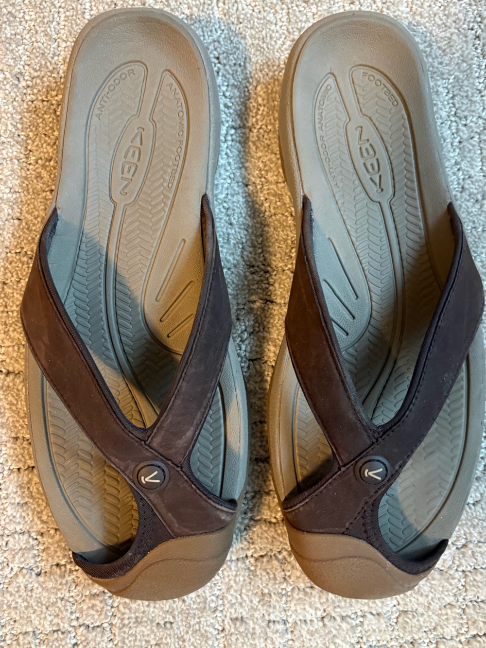 Keen Brown and Gray Flip Flop Sandals